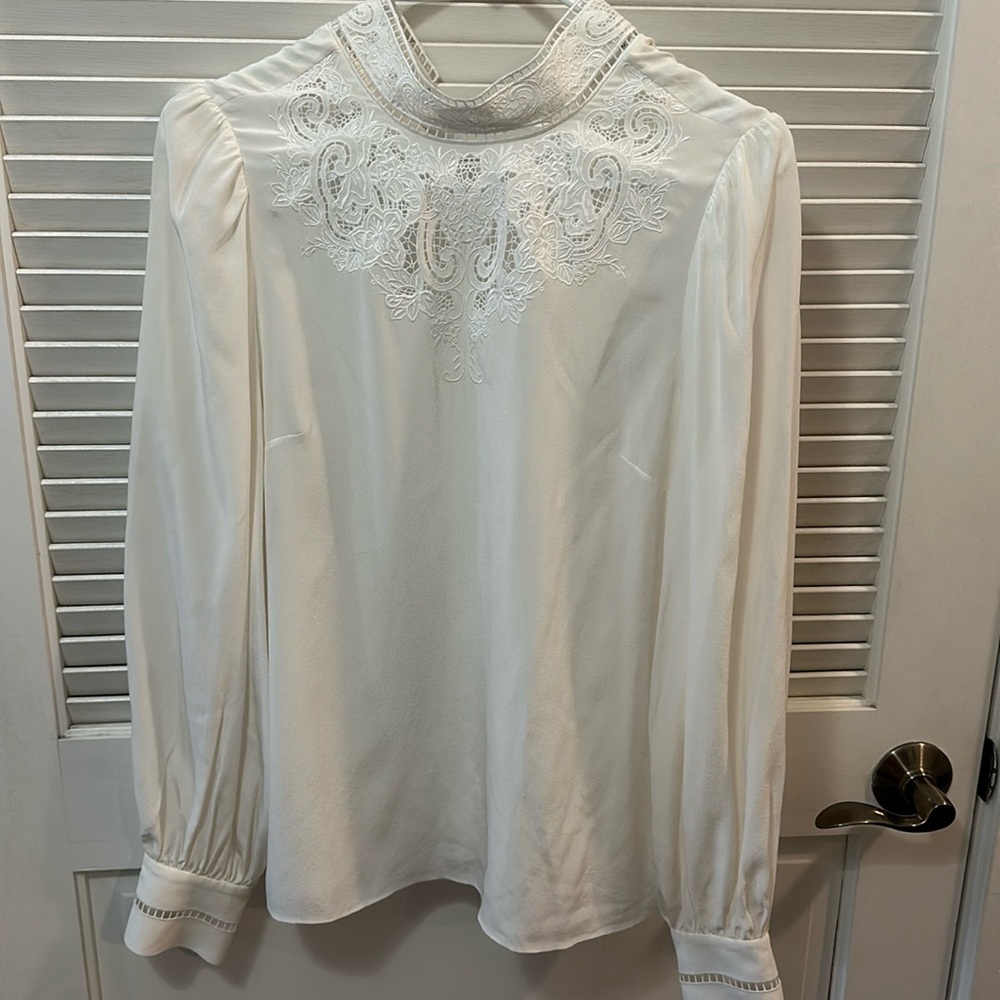 Frame • Ada Silk Blouse in Off White